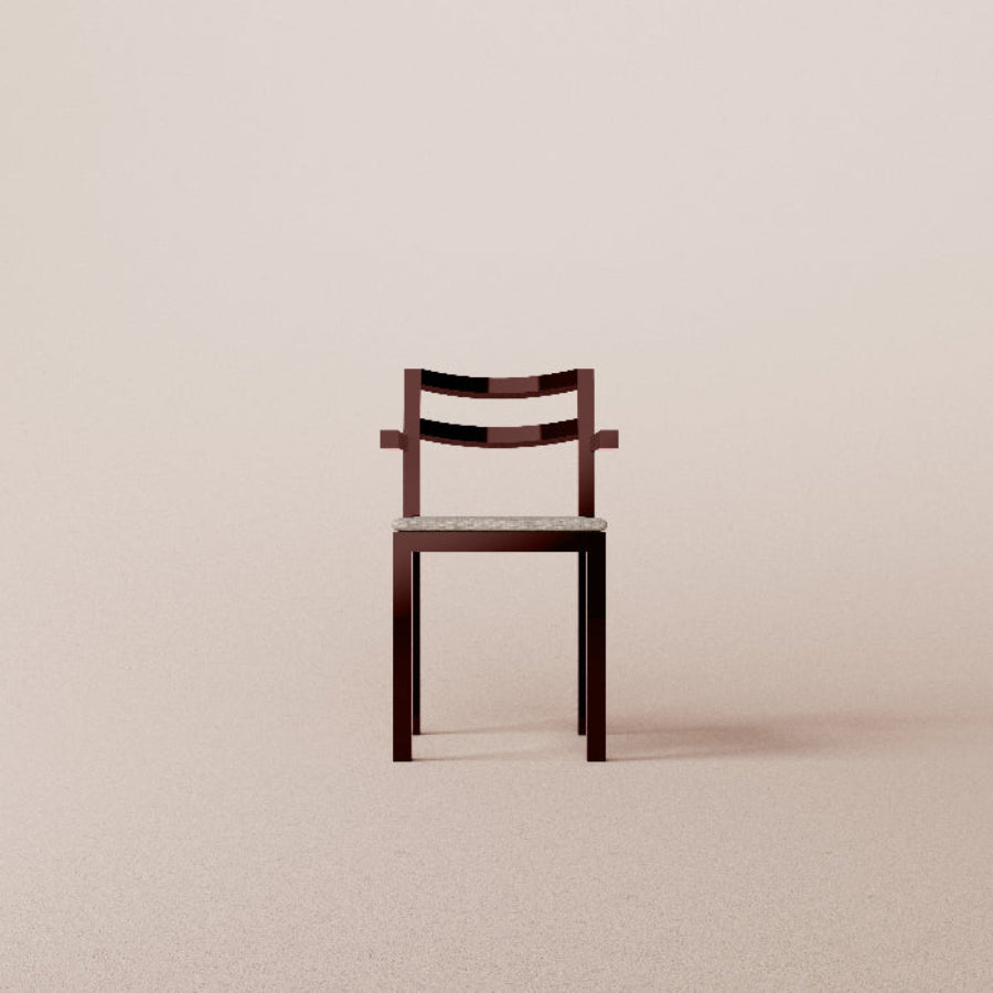 Wooden chair on a beige background