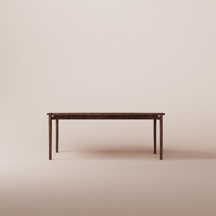 Wooden table on a beige background