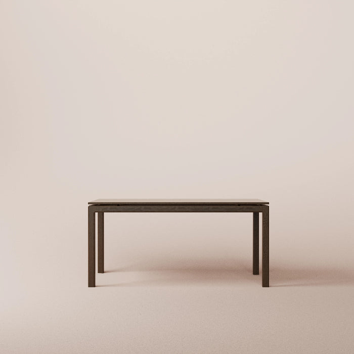 Rectangular table on a beige background