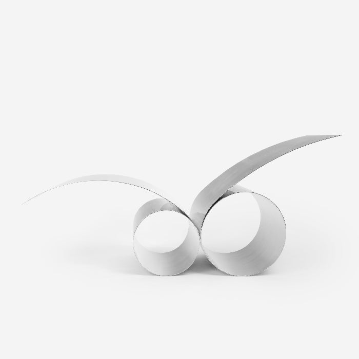 White abstract sculpture on a white background