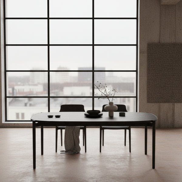 Dark wooden table on a beige background