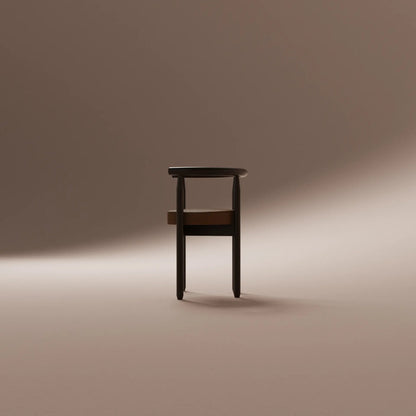 Wooden chair on a gradient brown background