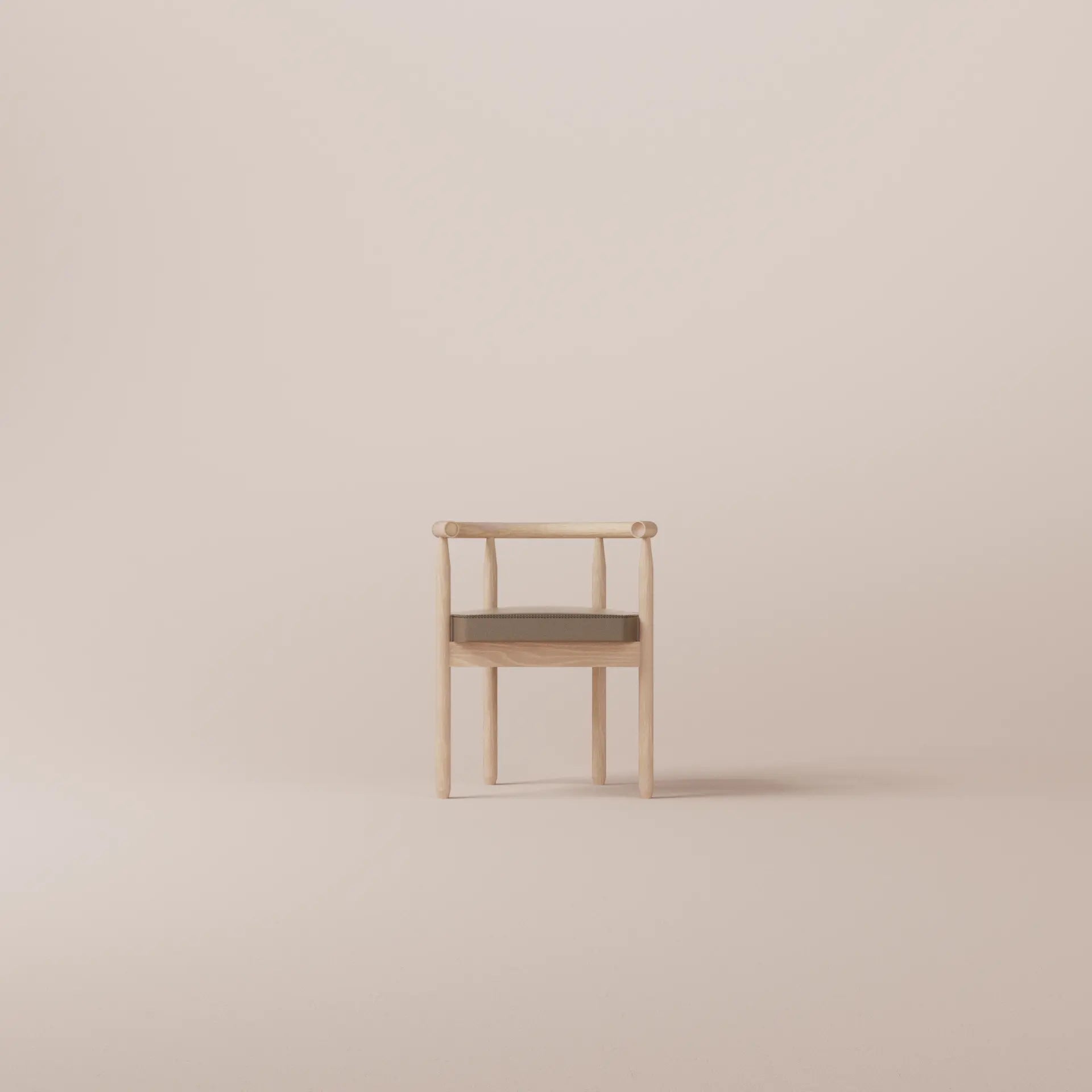 Minimalist chair with a cushion on a beige background
