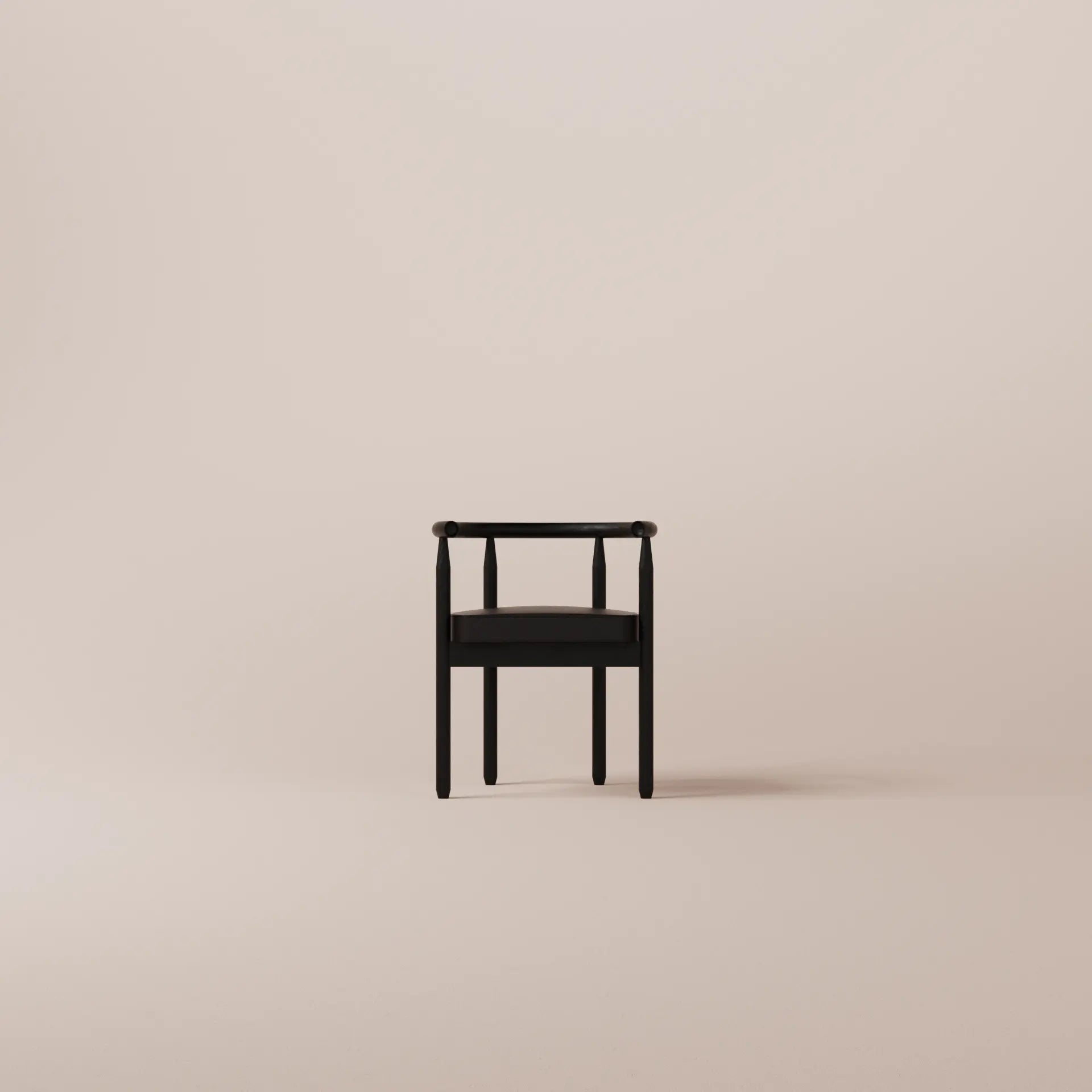 Black chair on a beige background