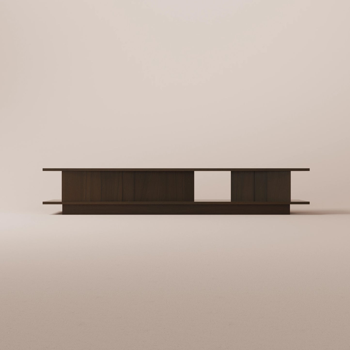 Solid walnut low console