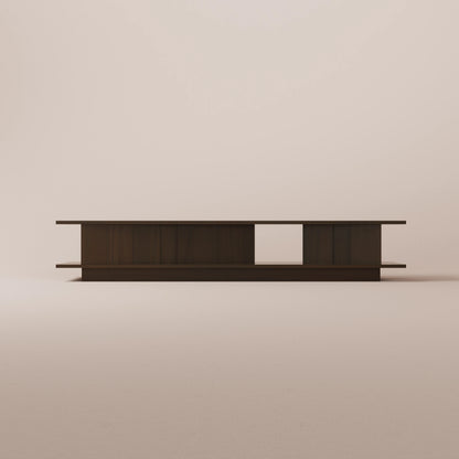 Solid walnut low console