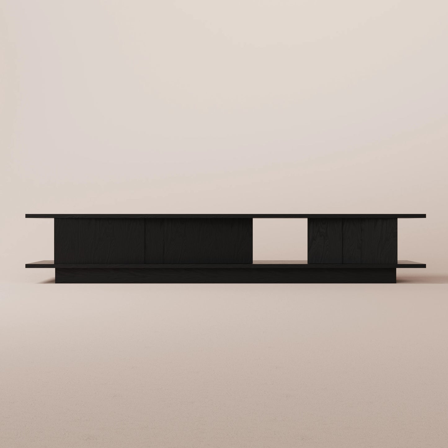Solid black ash console