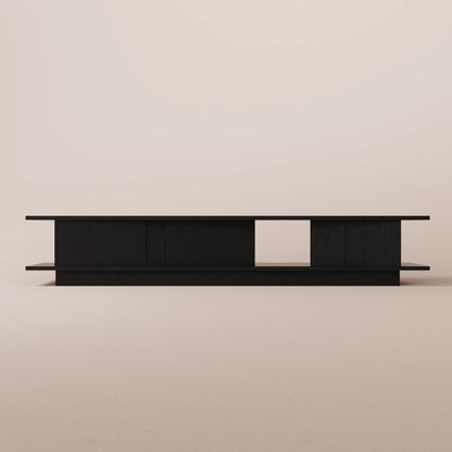 Solid black ash console