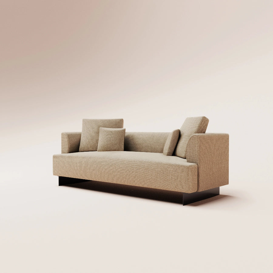 Light brown fabric sofa
