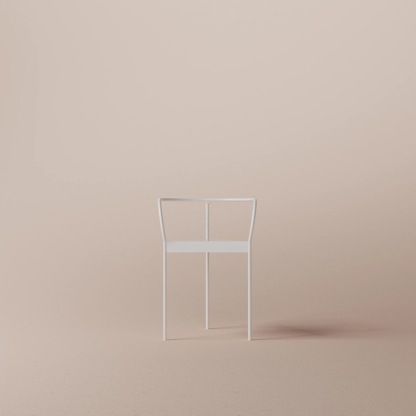 Minimalist metal chair on a beige background