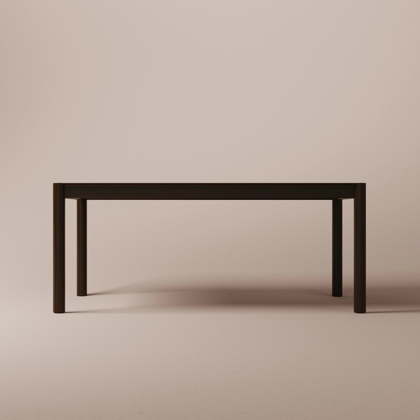 Rectangular solid walnut dining table