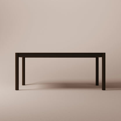 Rectangular solid walnut dining table