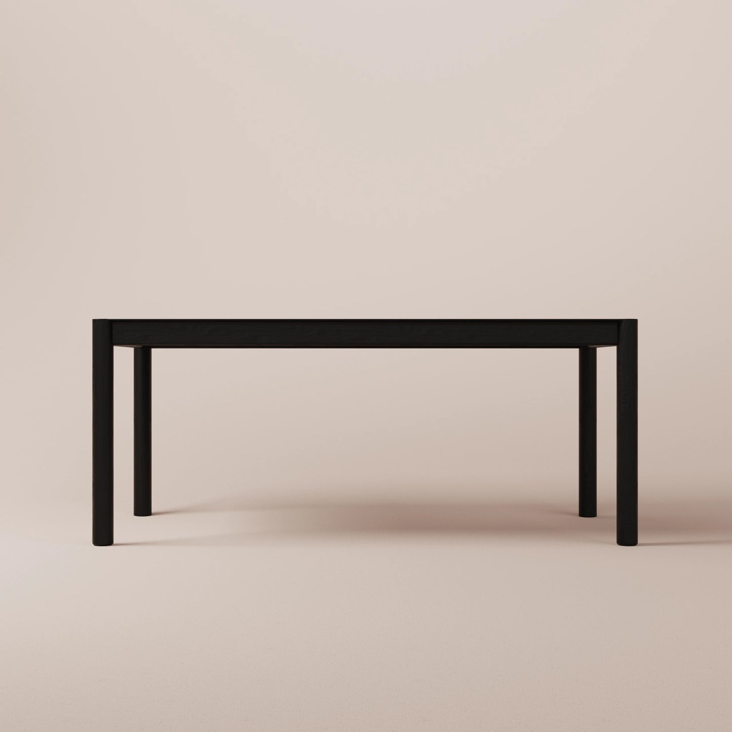 Rectangular solid charcoal ash dining table