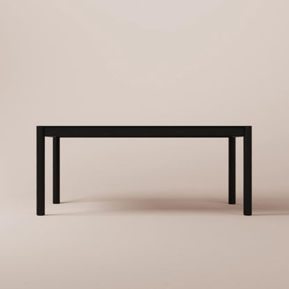Rectangular solid charcoal ash dining table