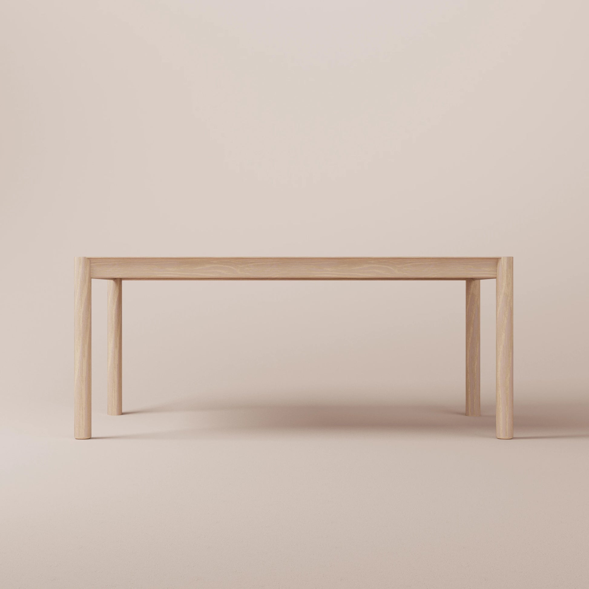 Rectangular solid white ash dining table