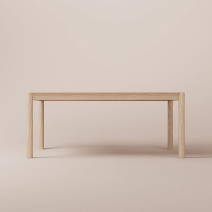 Rectangular solid white ash dining table
