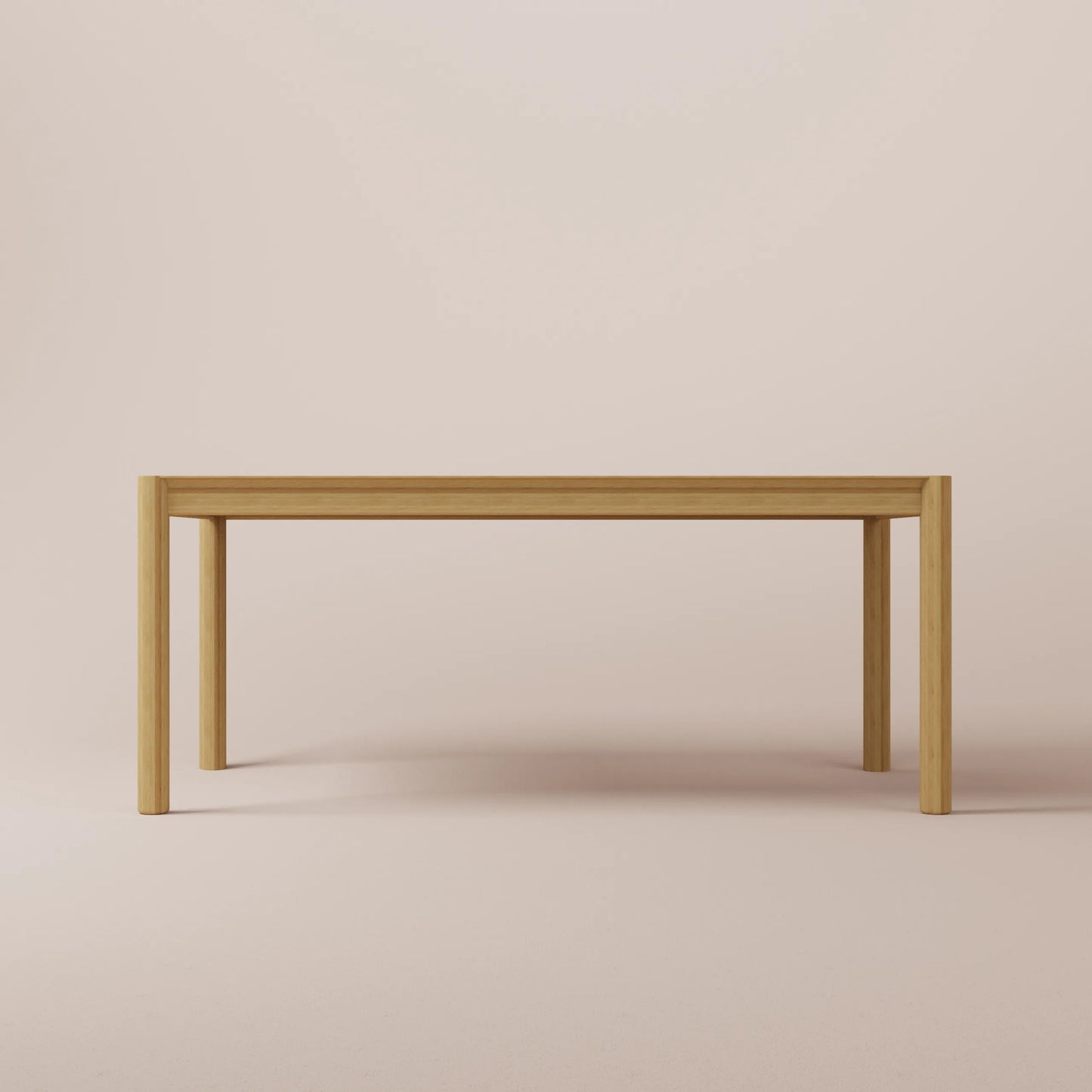 Solid Ash dining table on a beige background