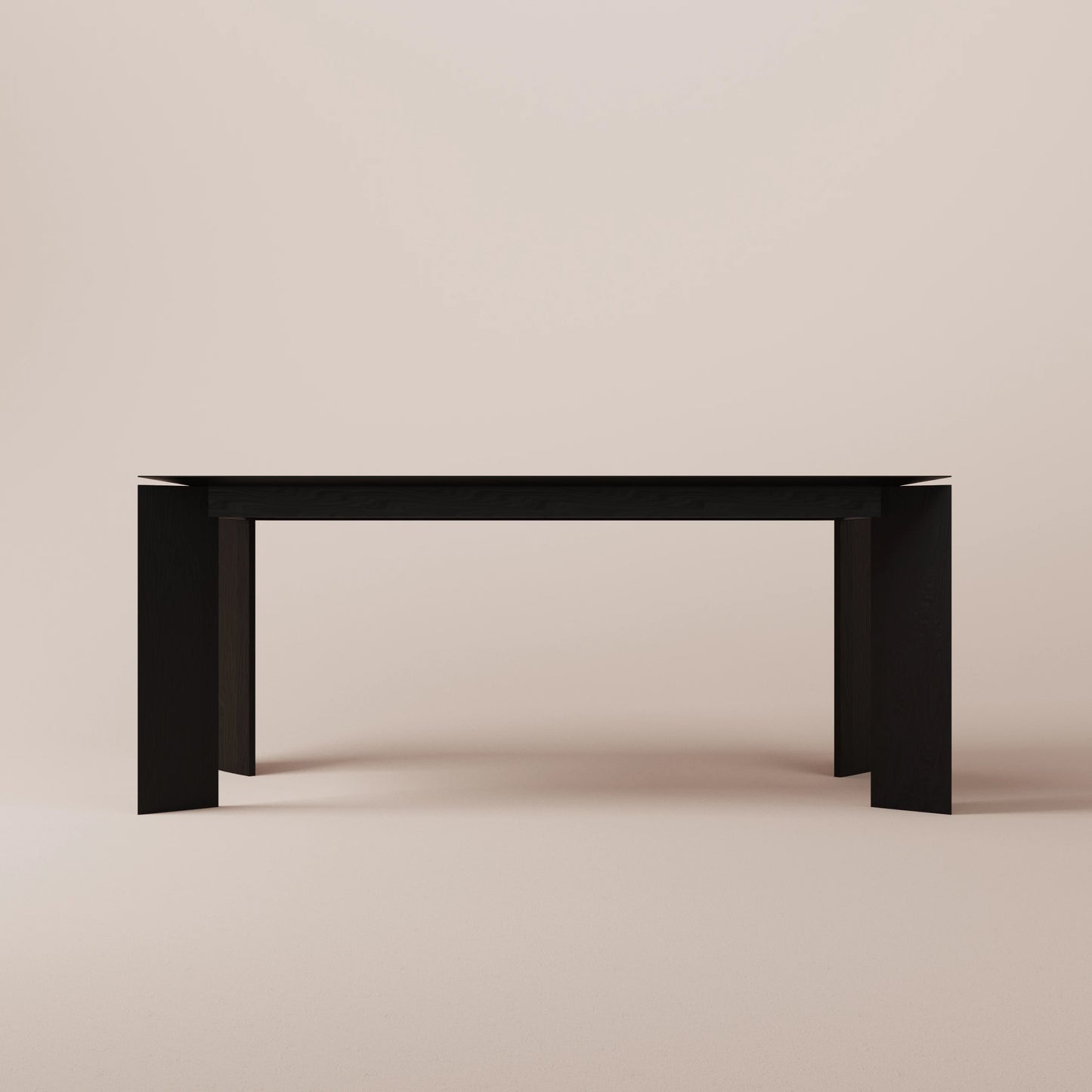 Rectangular solid walnut dining table