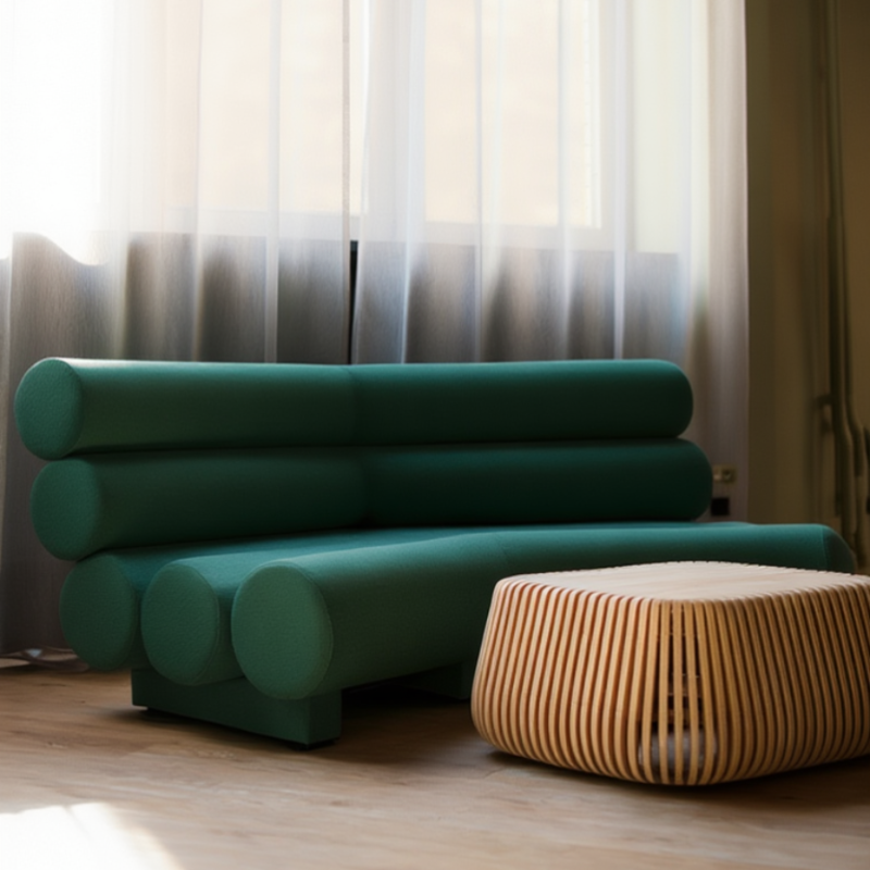 green sofa